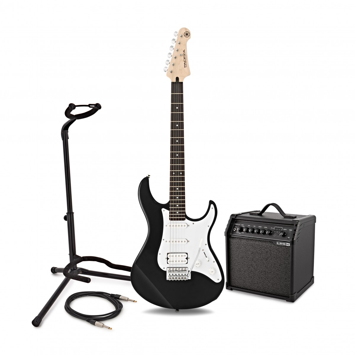 Yamaha Pacifica 012, Black & Line 6 Spider V 20 Pack