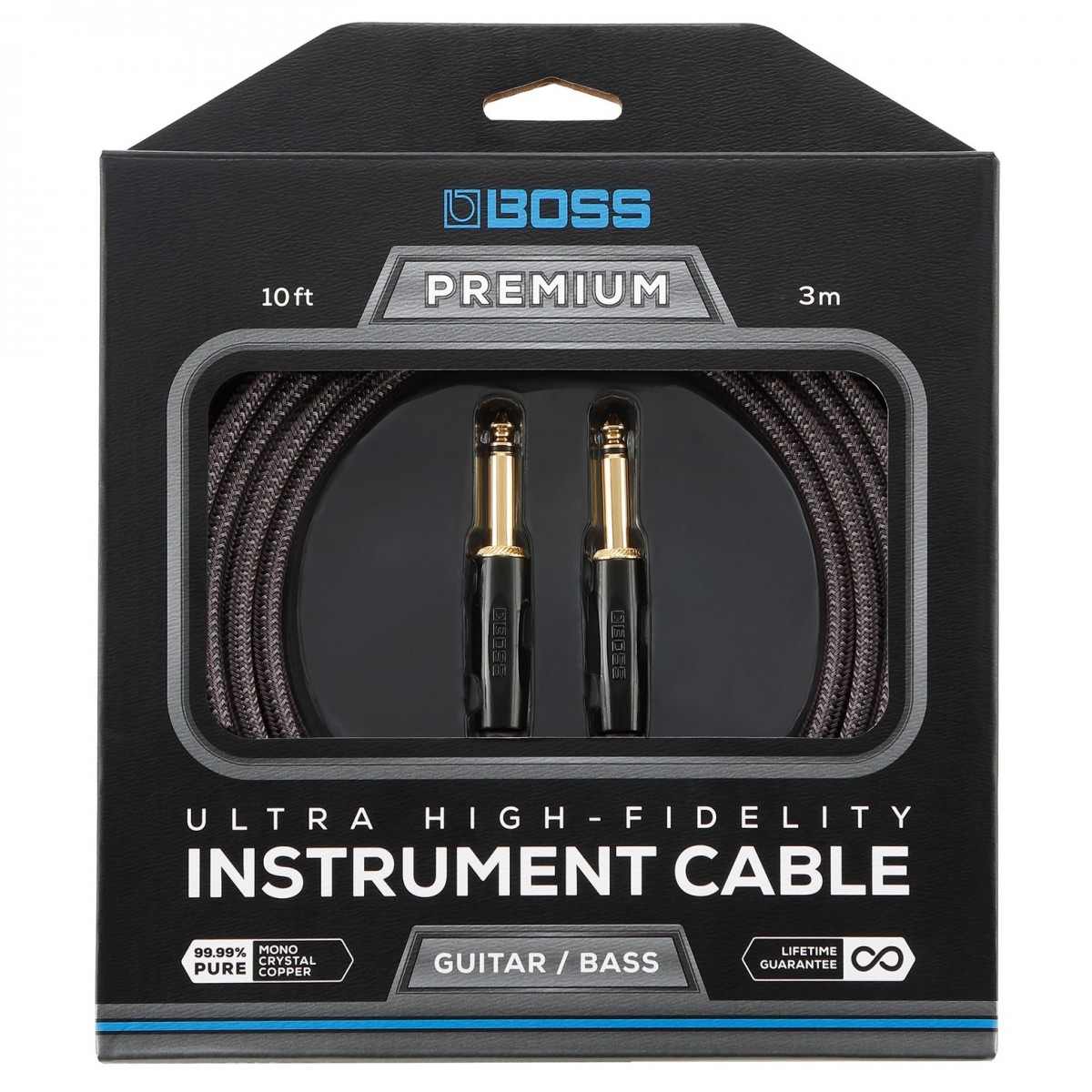 Boss BIC-P10 Premium Instrument Cable, 10ft/3m