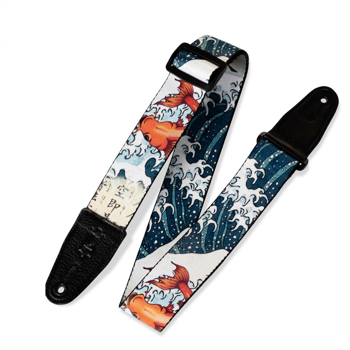 Levy's MPD2-016 Prints Polyester w/ Leather Ends 2'', Tattoo Koi Fish
