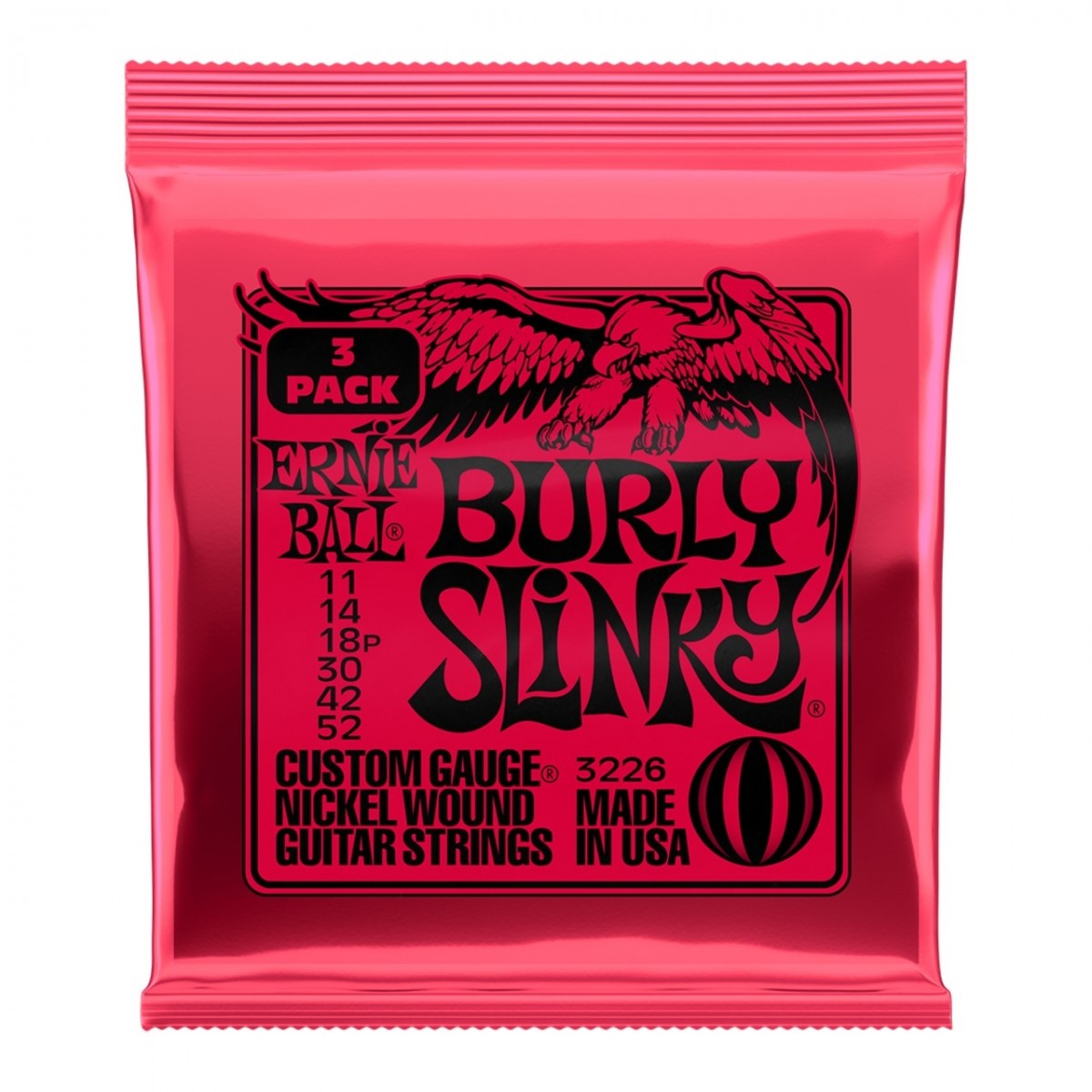 Ernie Ball P03226 Burly Slinky, 11-52 (3 Set Pack)