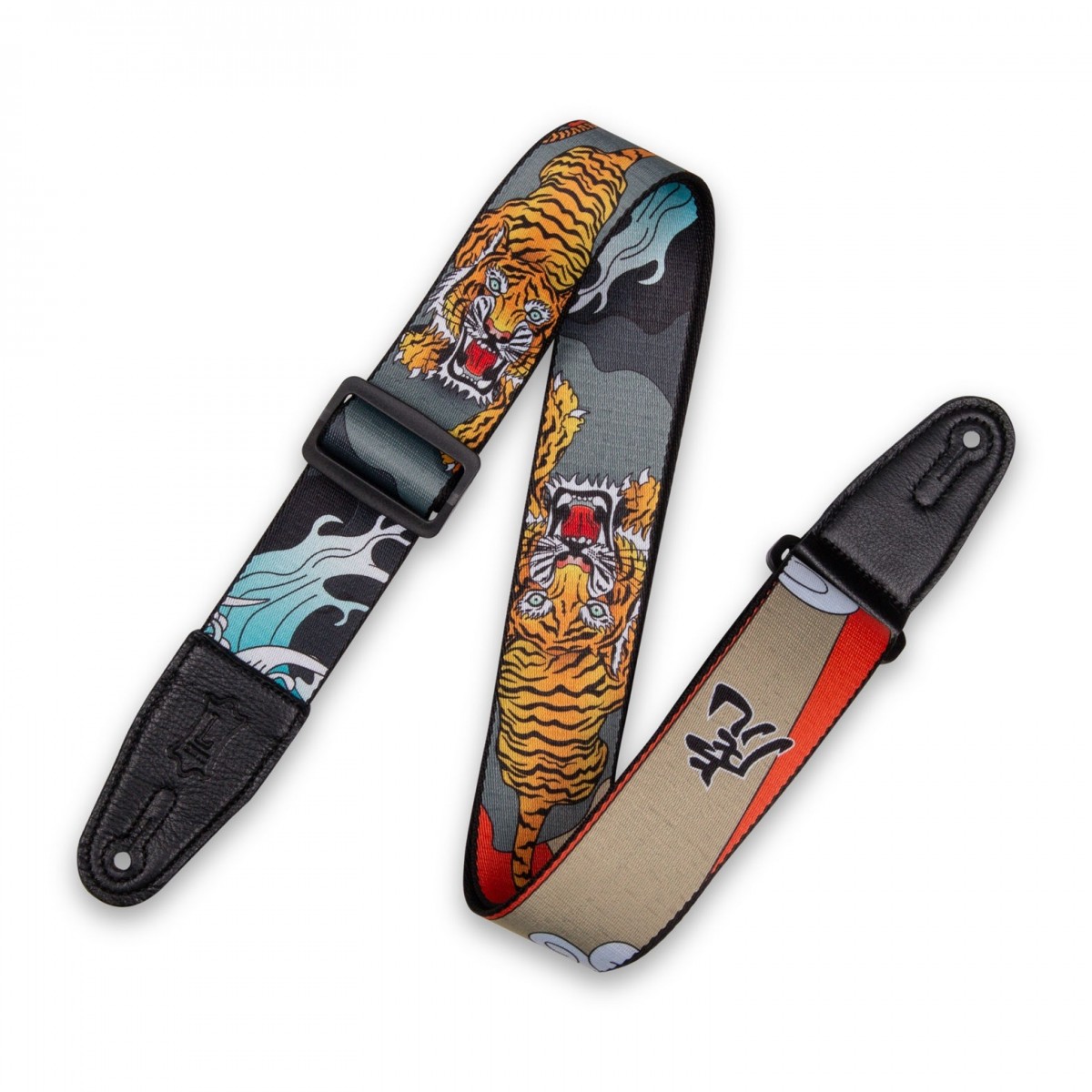 Levy's MPD2-124 Prints Polyester w Leather Ends 2'', Japanese Tiger