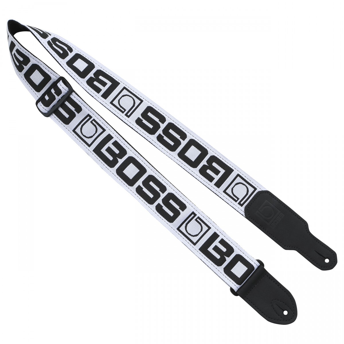 Boss BSM-20-BW Monogram Guitar Strap, White Logo on Black
