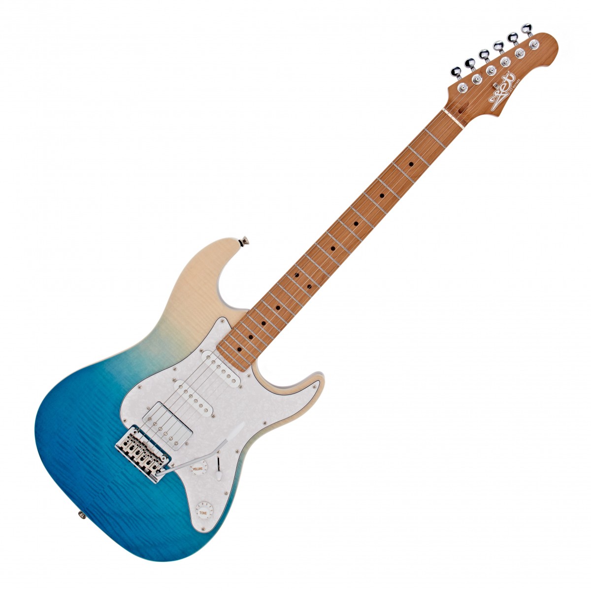 JET Guitars JS-450 Roasted Maple, Transparent Blue