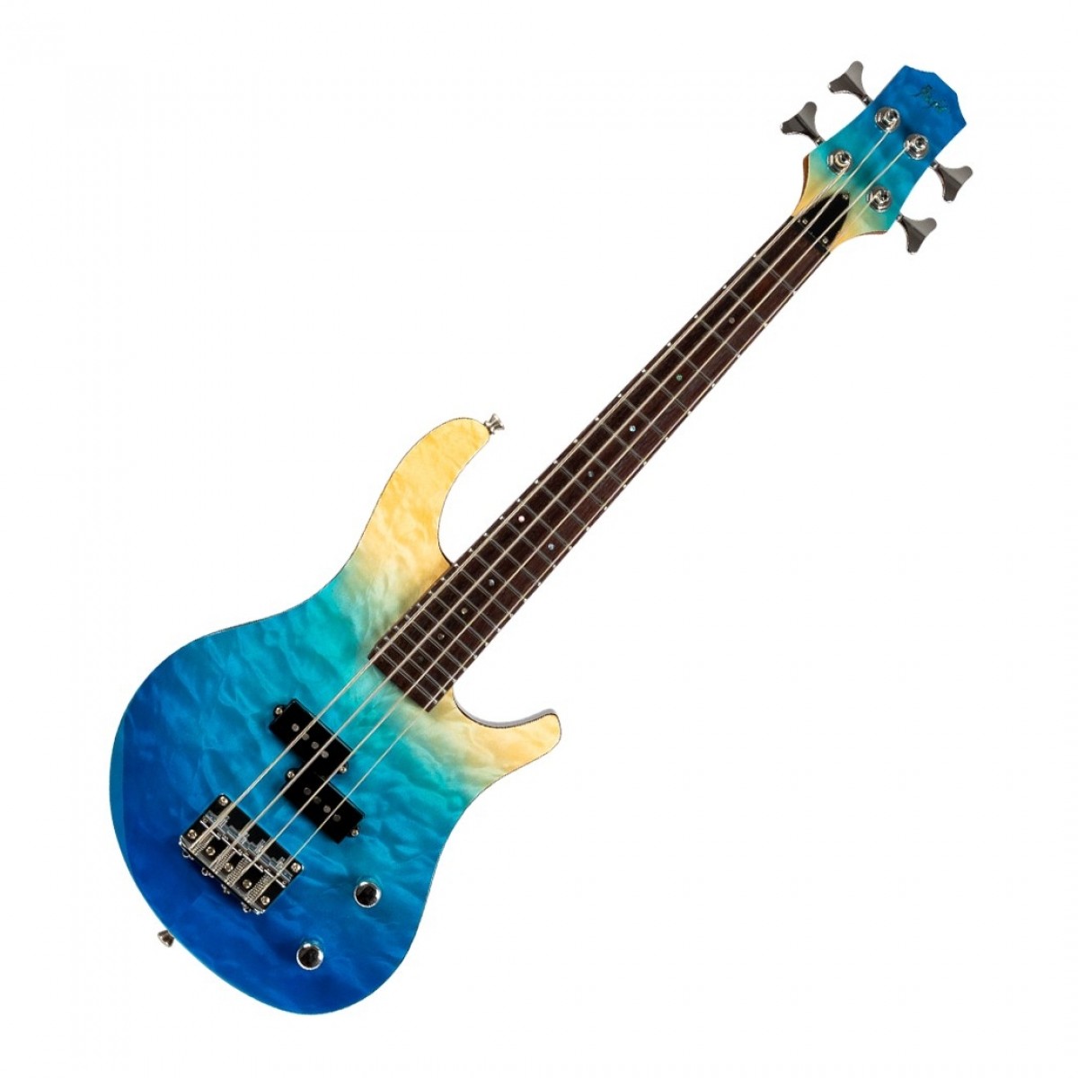 Flight Mini Bass Electric Bass, Transparent Blue