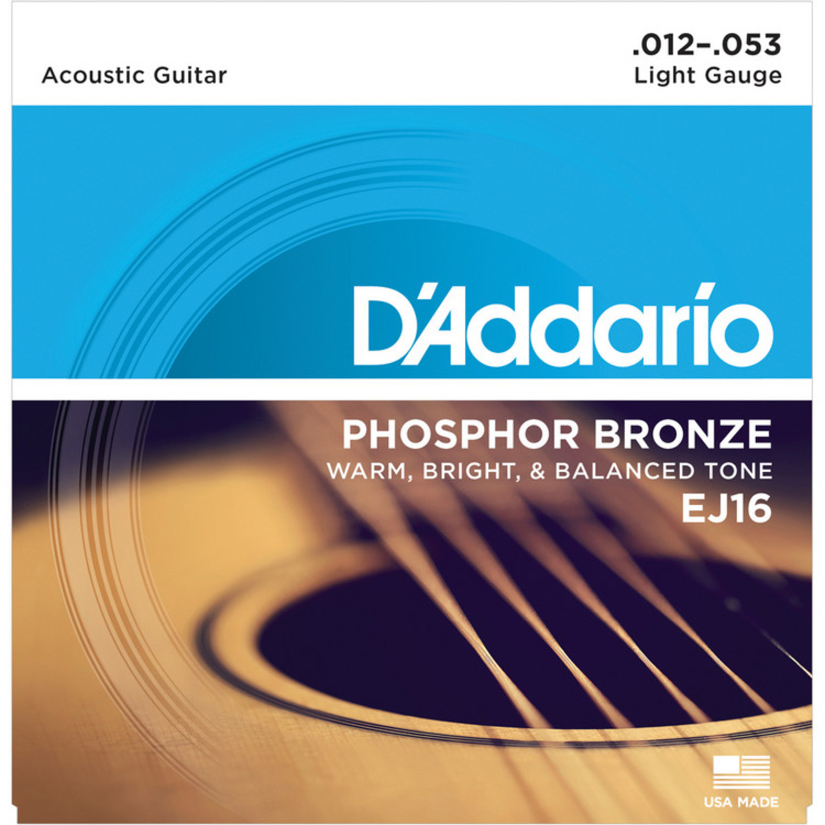 D'Addario EJ16 Phosphor Bronze, Light, 12-53