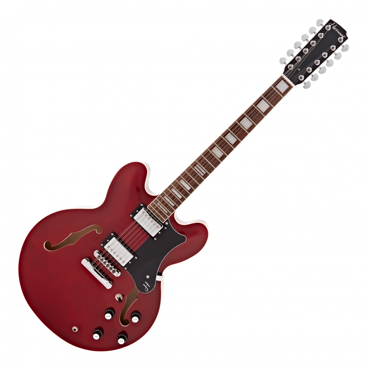 Hartwood Revival 12 String Semi Acoustic Guitar, Cherry Red