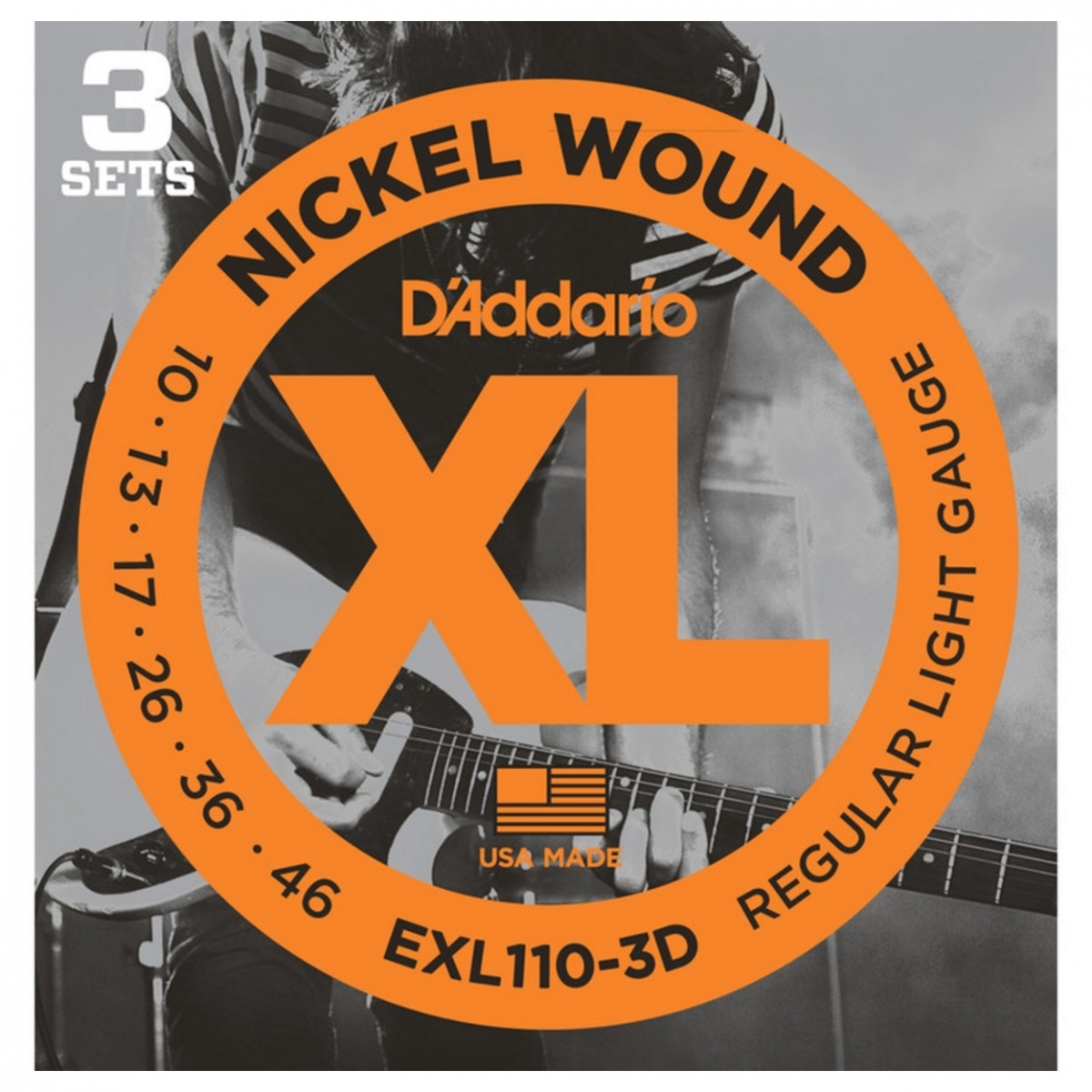 D'Addario EXL110 3D Nickel Wound, Regular Light, 10-46 x 3 Pack