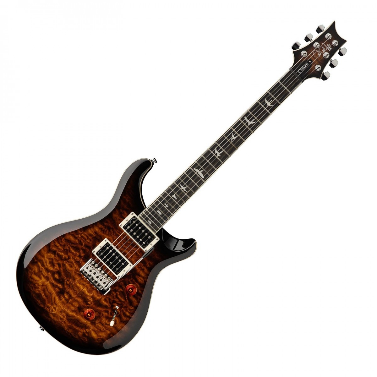 PRS SE Custom 24 Quilt, Black Gold Sunburst