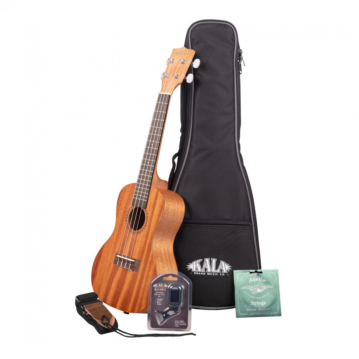 Kala KA-15C Mahogany Concert Ukulele, Starter Pack