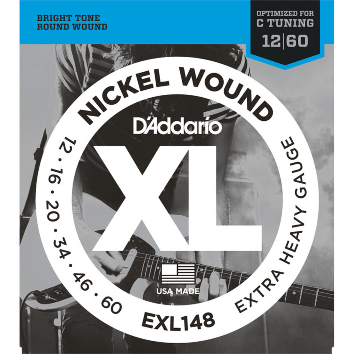 D'Addario EXL148 Nickel Wound, Extra-Heavy, 12-60