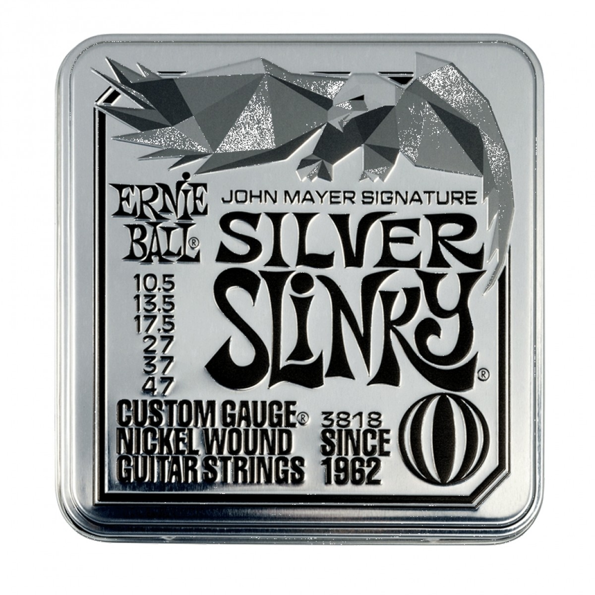 Ernie Ball John Mayer Silver Slinky 3 Pack Tin, 10.5-47