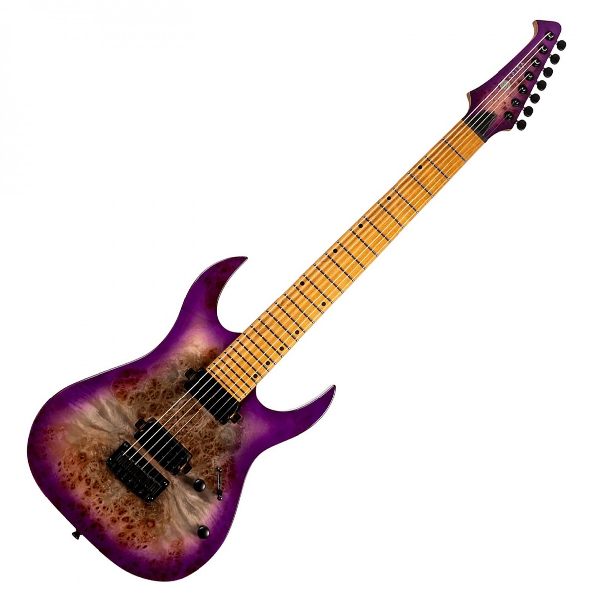 Spira Guitars S-457 TPP Poplar Burl, Gloss Trans Purple