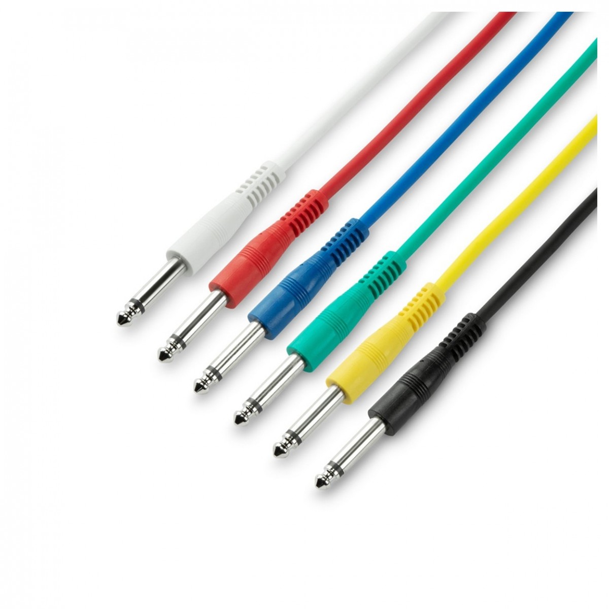 Adam Hall 3 STAR Unbalanced Set of 6 1/4'' Jack TS Patch Cables, 60cm