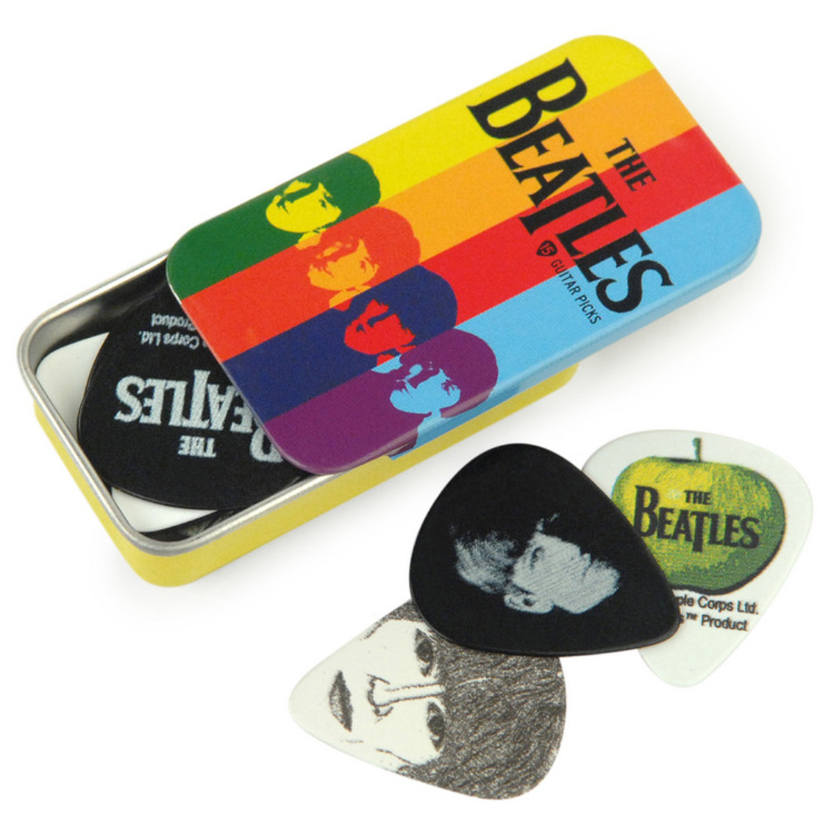 D'Addario 1CAB4-15BT2 Beatles Signature Guitar Pick Tins, Stripes
