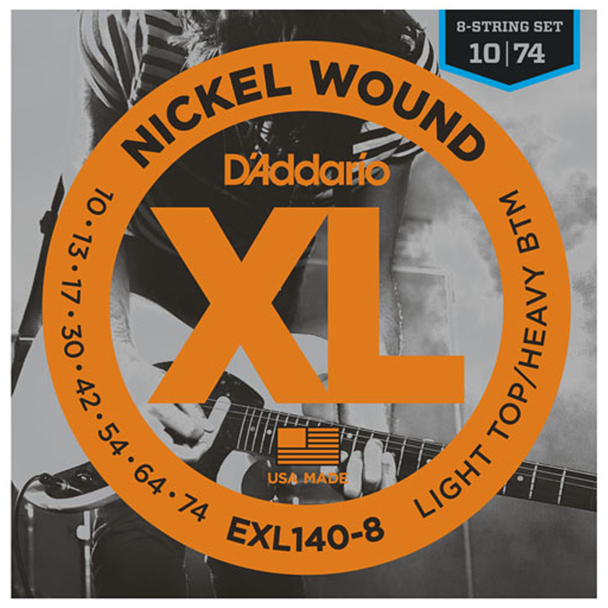 D'Addario EXL140-8 Nickel Wound Light Top/Heavy Bottom 8-String 10-74