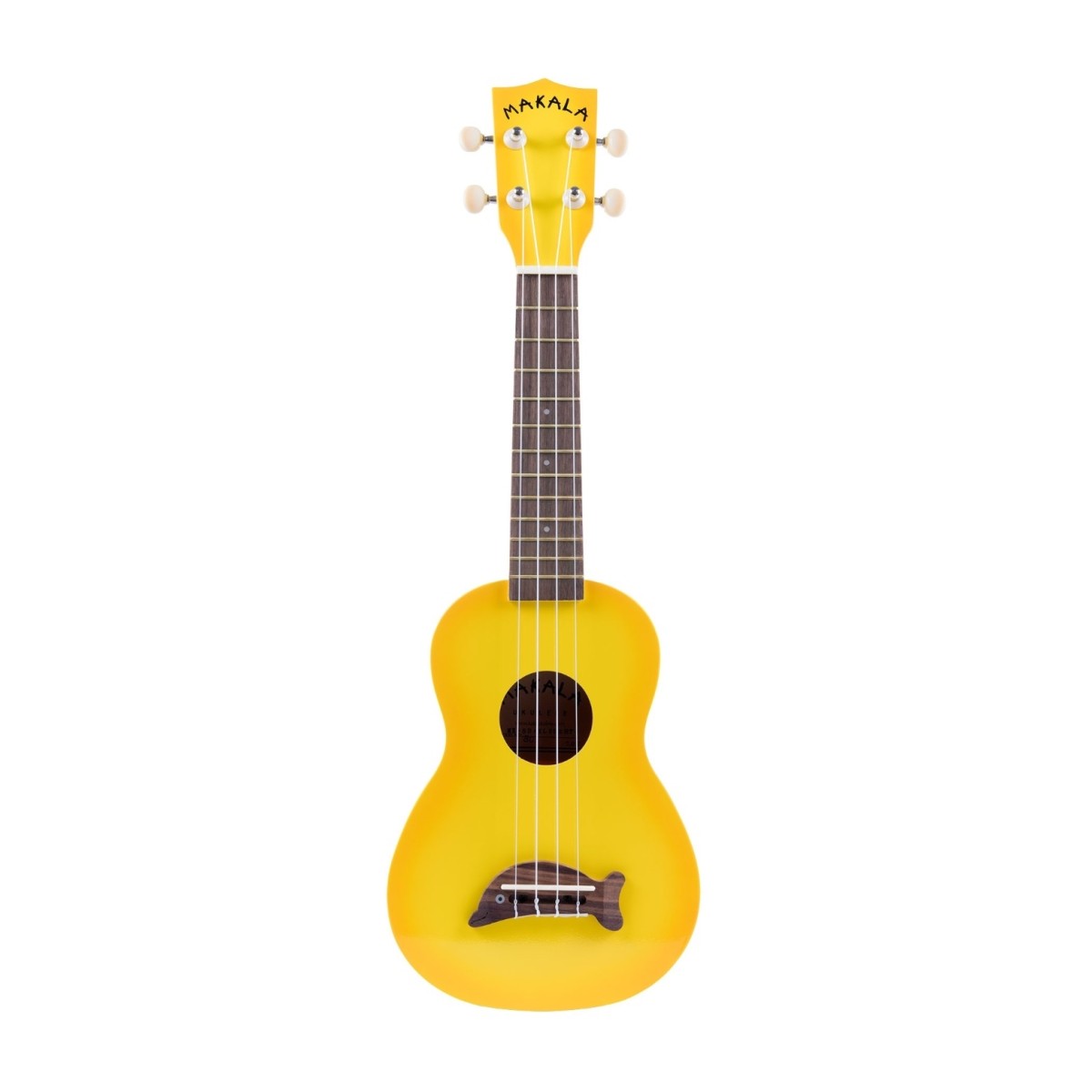 Kala Makala Dolphin Soprano Ukulele, Yellow Burst
