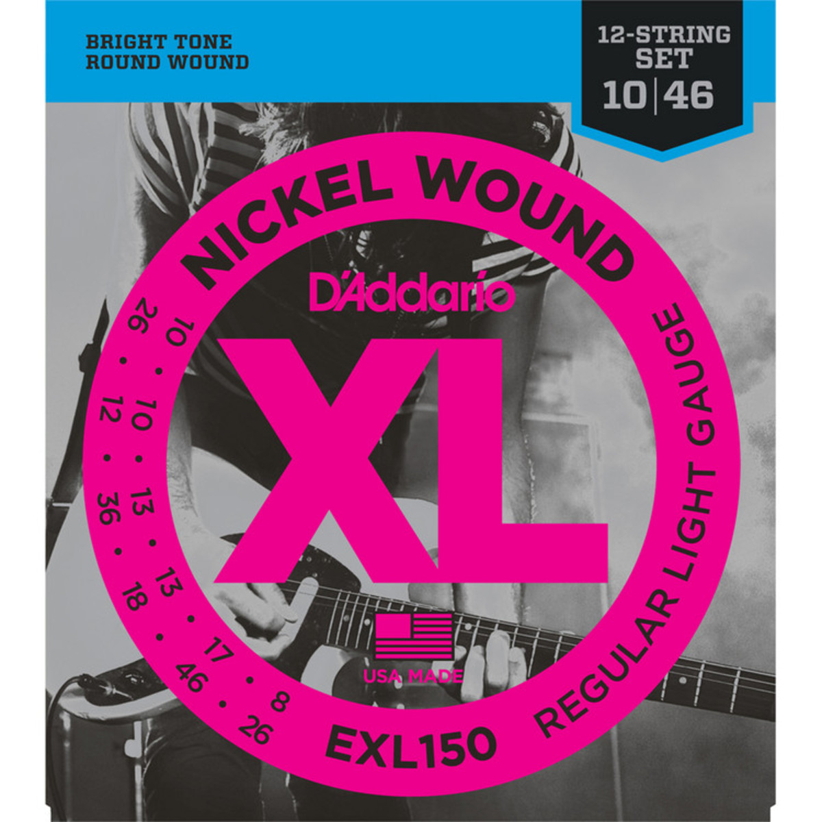D'Addario EXL150 Nickel Wound Regular Light, 12-String 10-46