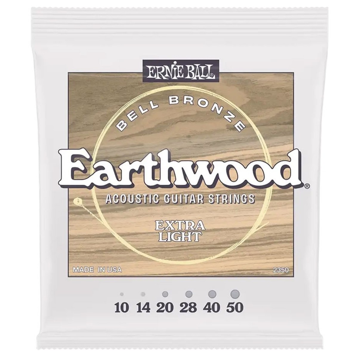 Ernie Ball Extra Light Earthwood Bell Bronze Acoustic Guitar Strings, 10-54