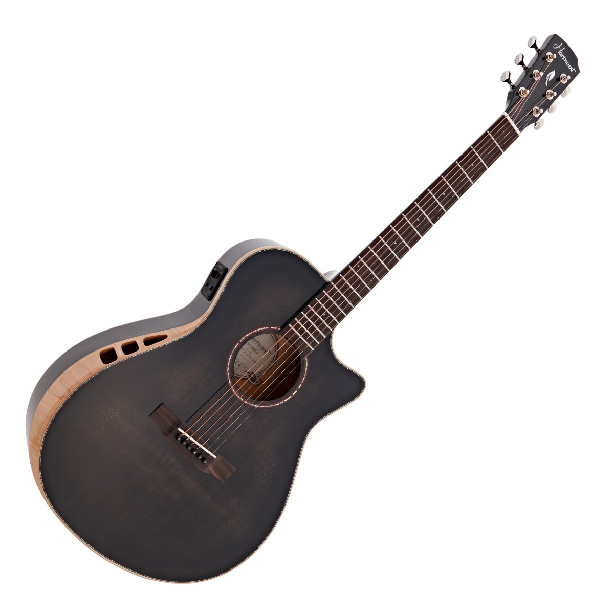 Hartwood Sonata Thinline Electro Acoustic Guitar, Black - Nearly New