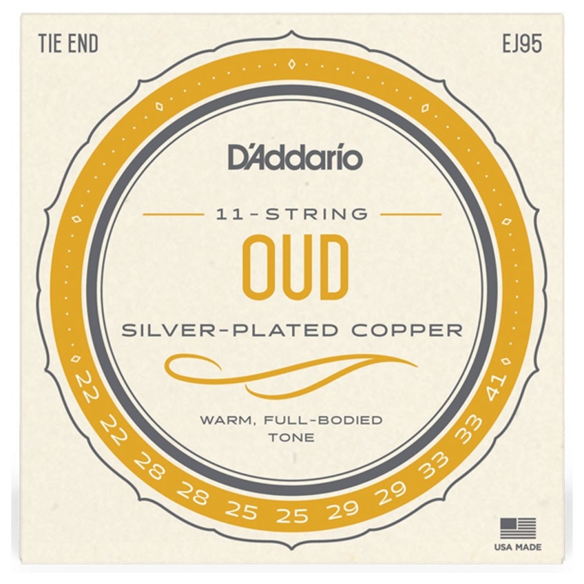 D'Addario EJ95 Silver-Plated Copper 11 String Oud, 22-41