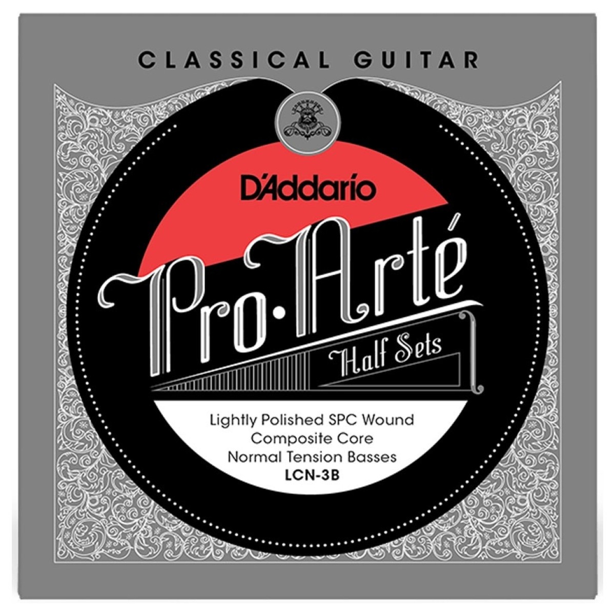 D'Addario LCN-3B Pro-Arte Composite Lightly Polished Silver Bass, Half Set, Normal Tension