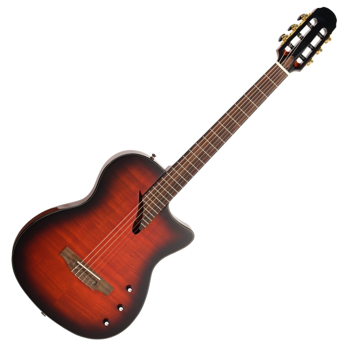 Tanglewood EMDC8CG Thinline Electro Nylon, Cognac Gloss