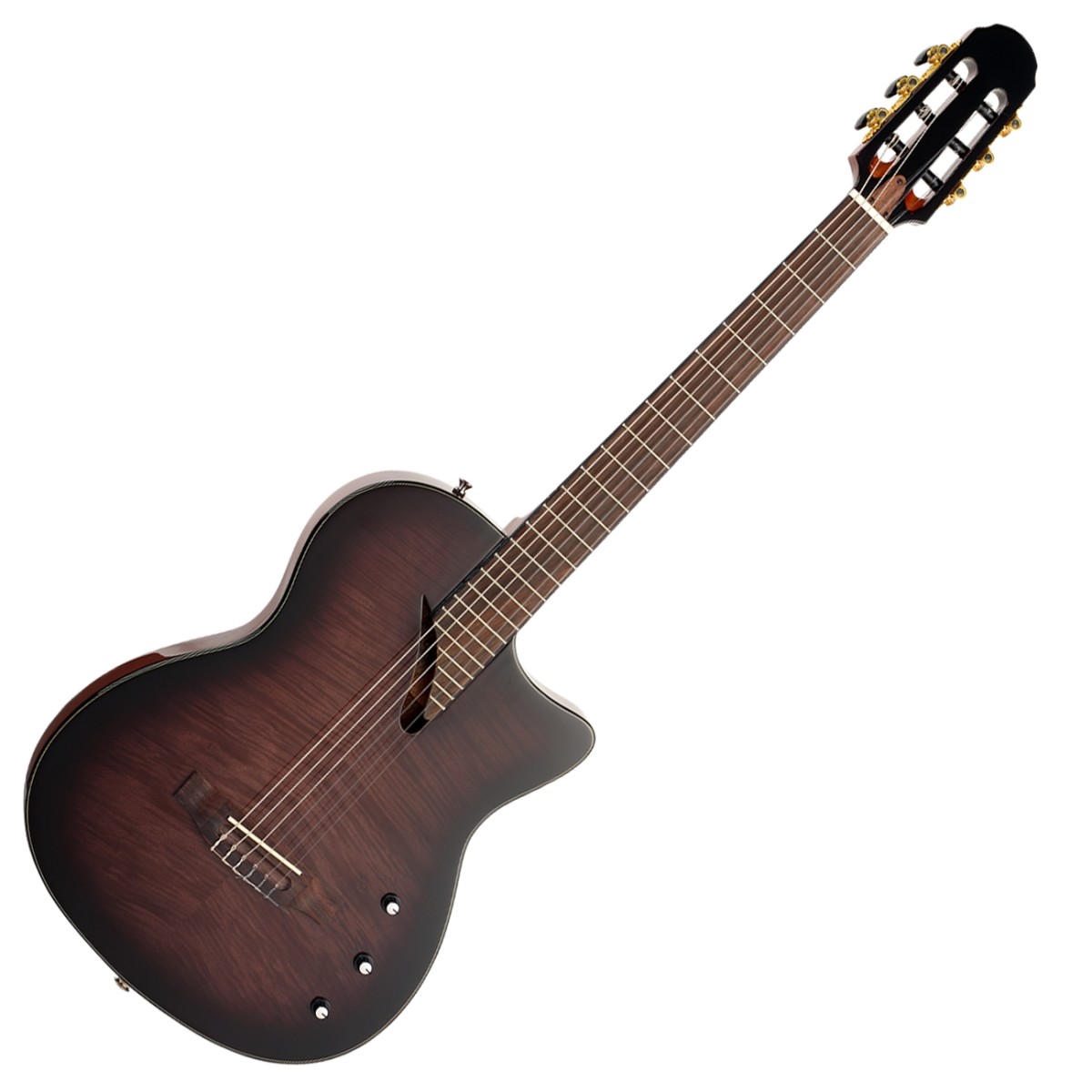 Tanglewood EMDC8BK Thinline Electro Nylon, Black