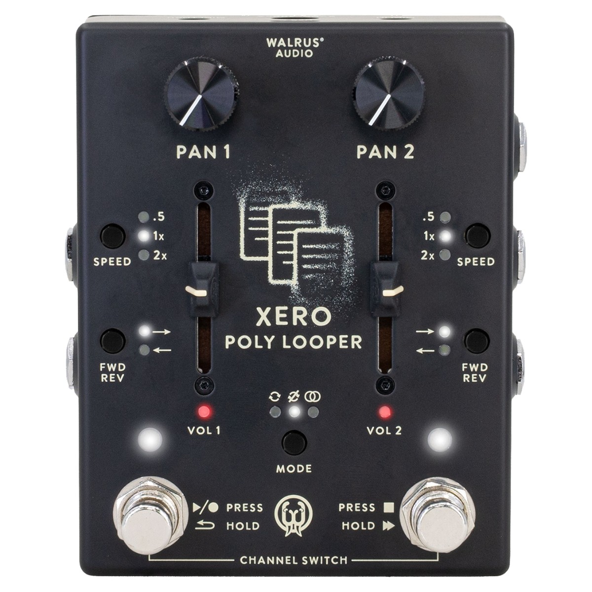 Walrus Audio Xero Polylooper Stereo / Dual Looper Pedal, Black