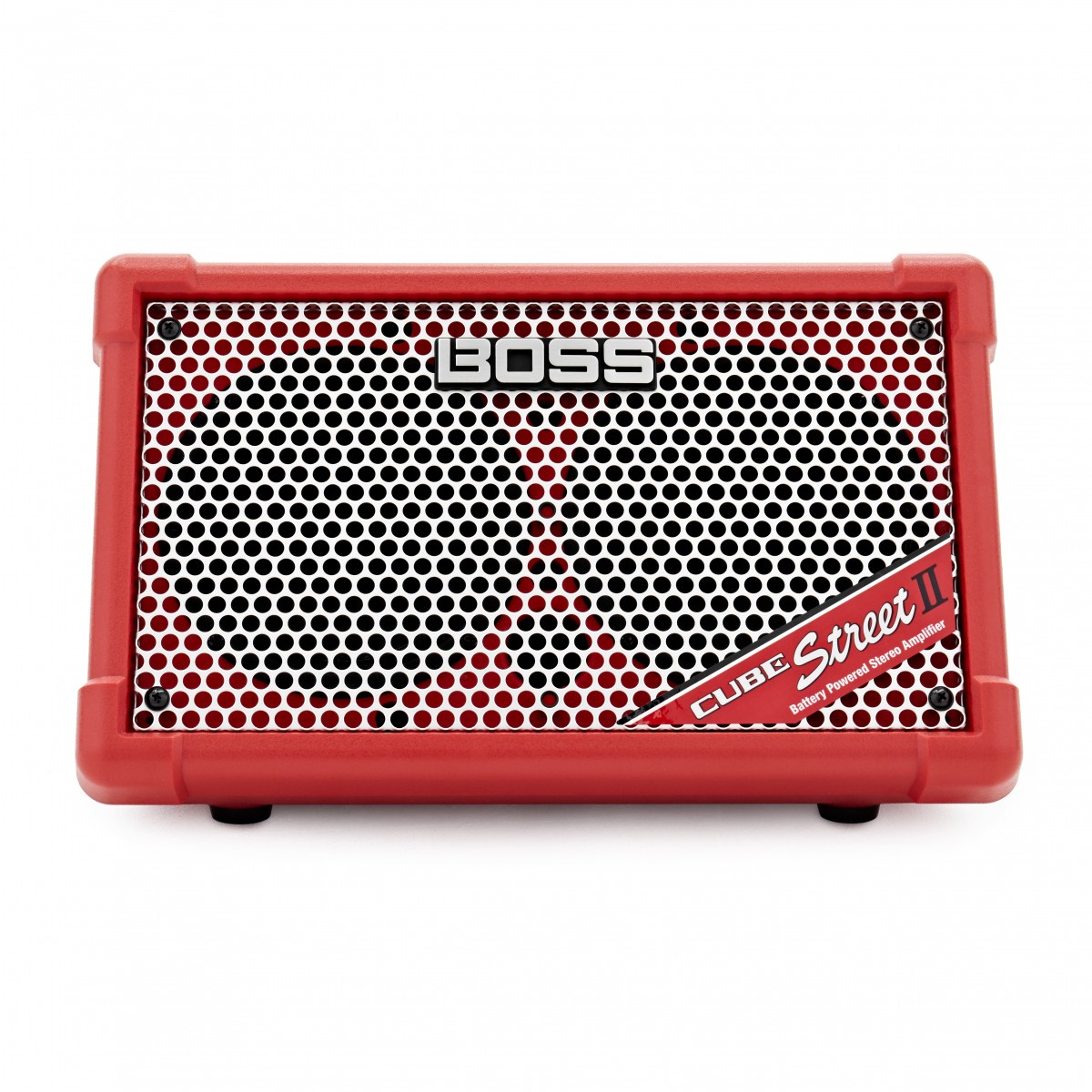 Boss Cube Street 2 Battery Powered Stereo Amplifier, Red