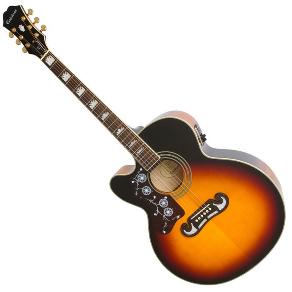 Epiphone J-200 EC Studio Left Handed (EJ-200SCE), Vintage Sunburst