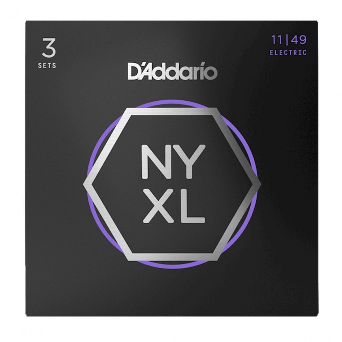 D'Addario NYXL1149-3P NYXL Electric Guitar Strings 11-49, 3 Pack