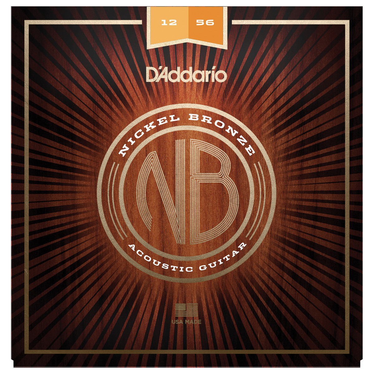 D'Addario NB1256 Nickel Bronze Strings Light Top Med Bottom, 12-56