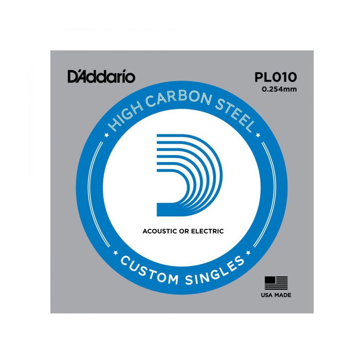 D'Addario PL010 Single Plain Steel .010