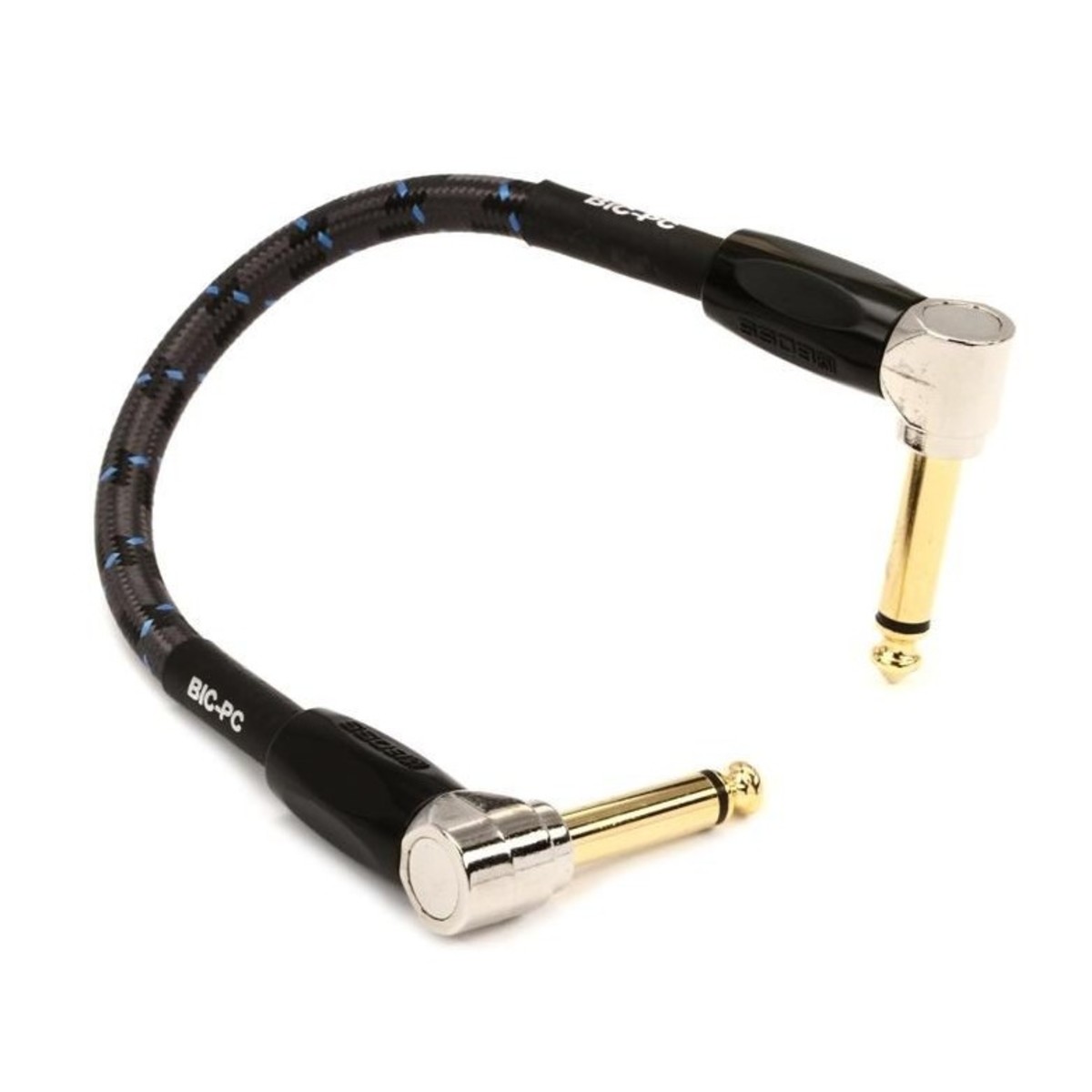 Boss 6'' / 15cm Patch Cable, Angled/Angled 1/4'' Jack