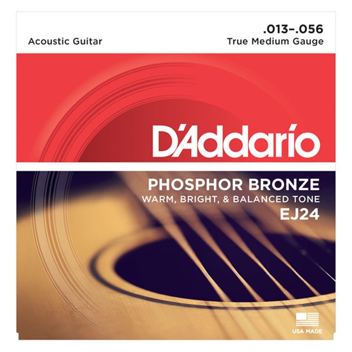 D'Addario EJ24 Phosphor Bronze, True Medium, 13-56