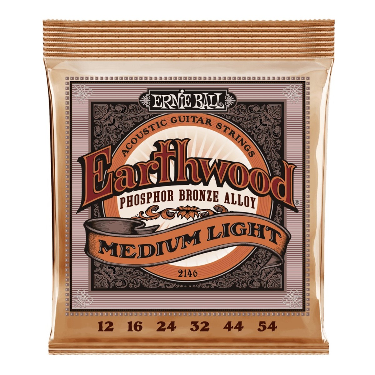 Ernie Ball 2146 Earthwood Phosphor Bronze Medium Light 12-54