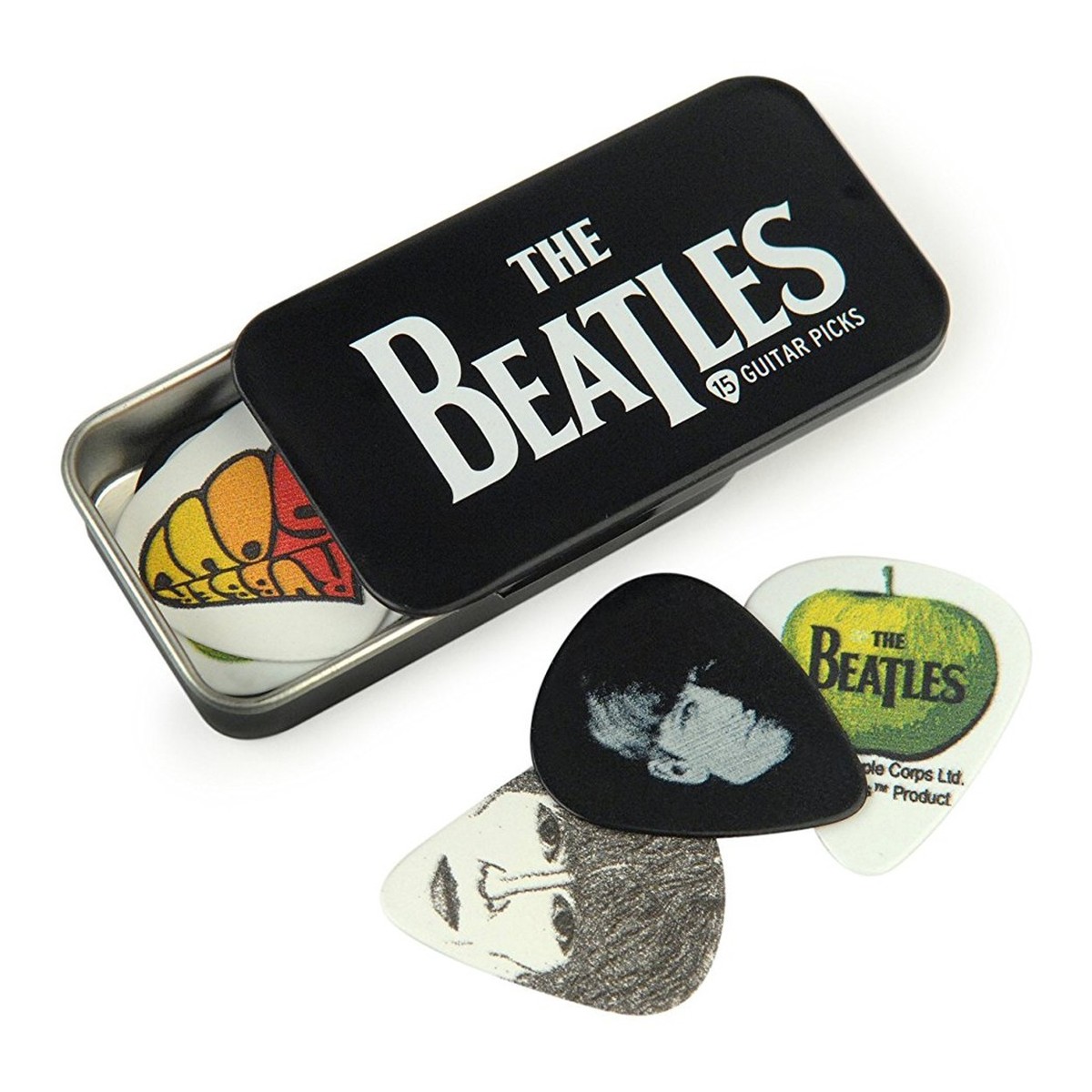 D'Addario 1CAB4-15BT1 Beatles Signature Pick Tins, Logo, 15 picks
