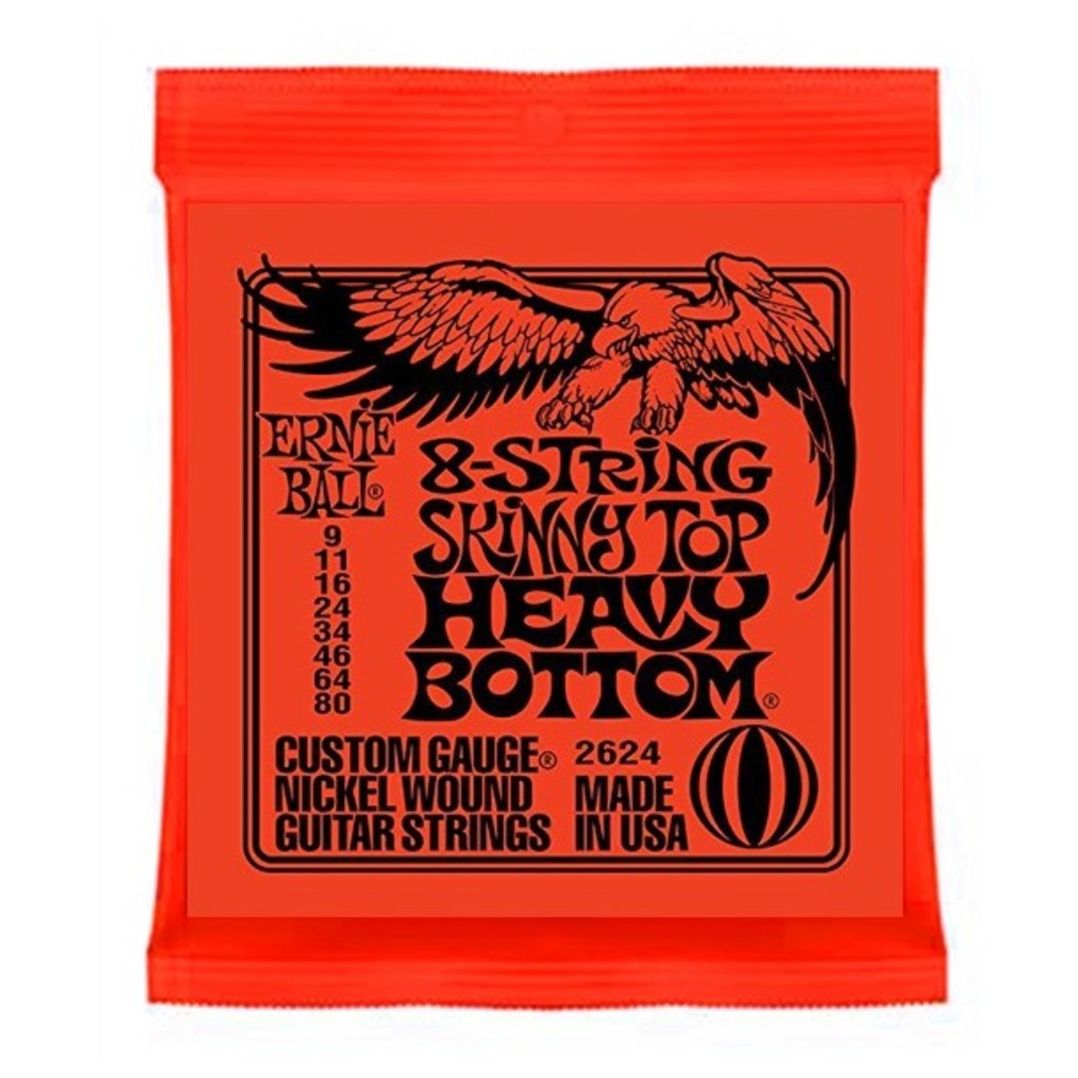 Ernie Ball Skinny Top Heavy Bottom 2624 8-String Nickel Set 09-80