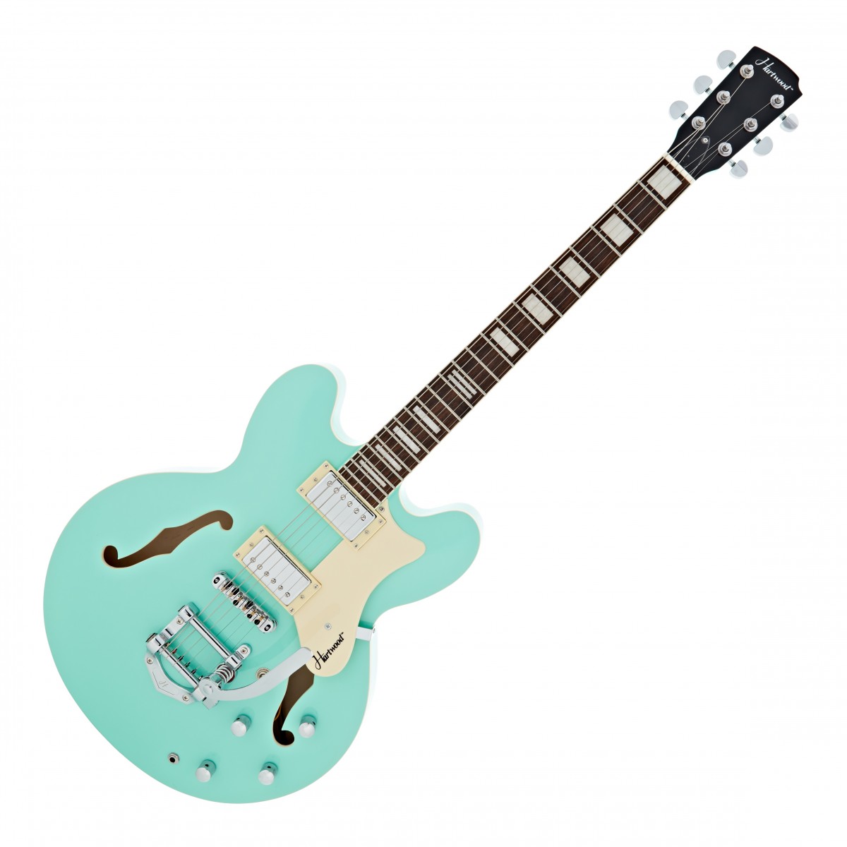 Hartwood Revival Vibrato Semi Acoustic Guitar, Jade Green