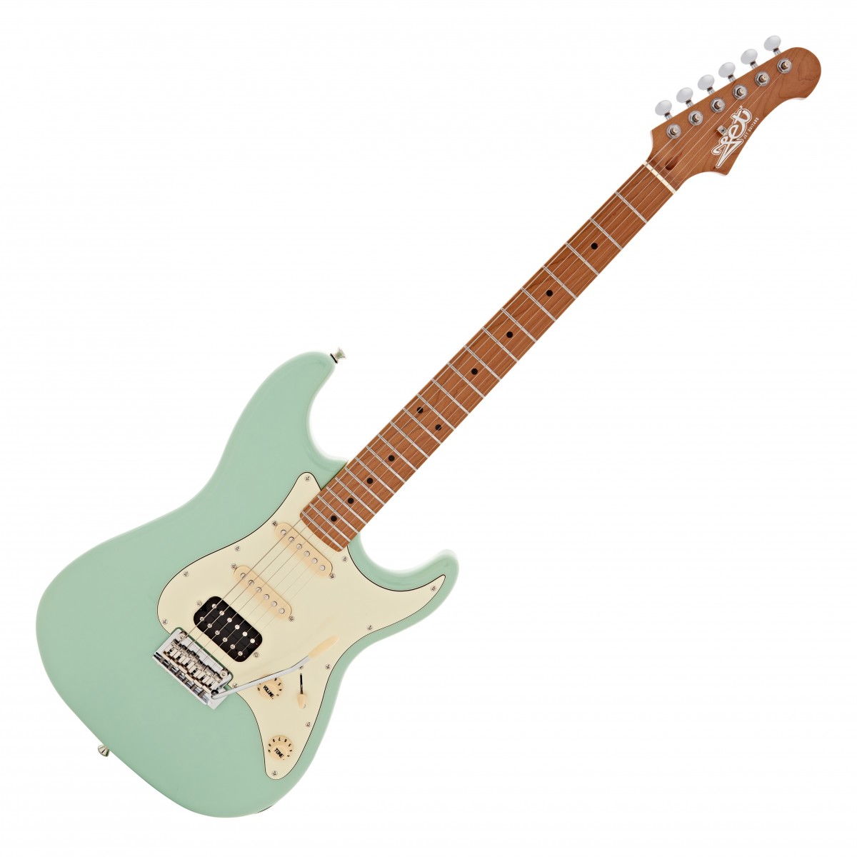 JET Guitars JS-400 HSS Roasted Maple, Sea Foam Green