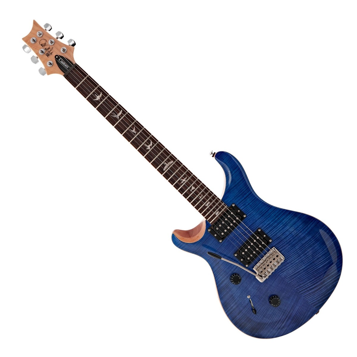 PRS SE Custom 24 Left Handed Violin Top Carve, Faded Blue