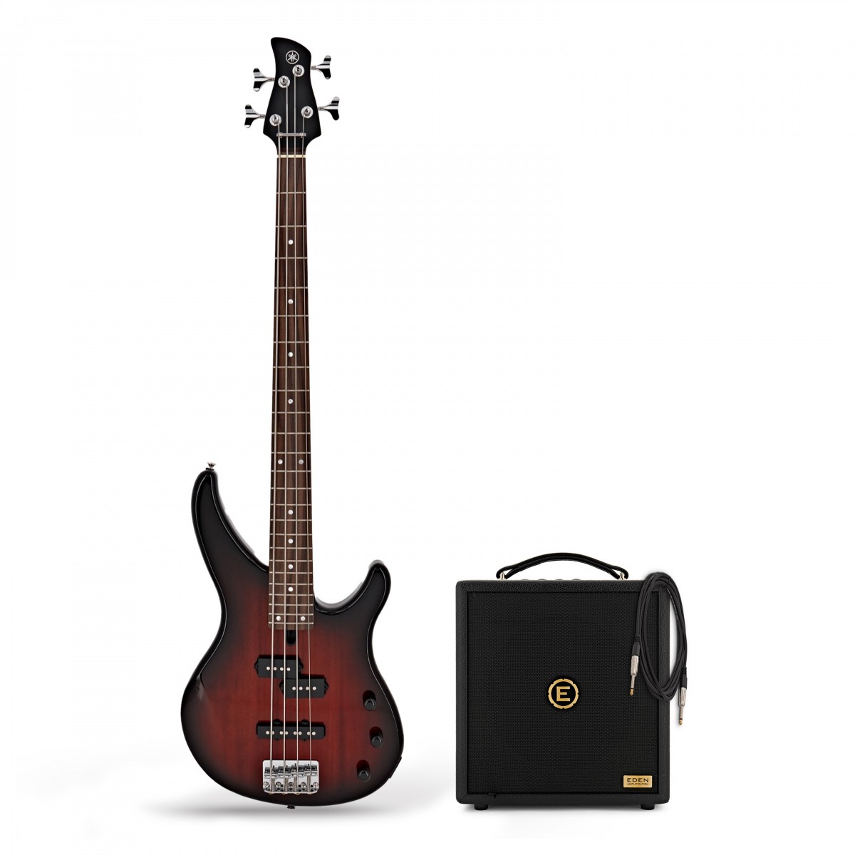 Yamaha TRBX174 Bass, Old Violin Sunburst & Eden Orbiter 8 Combo Amp