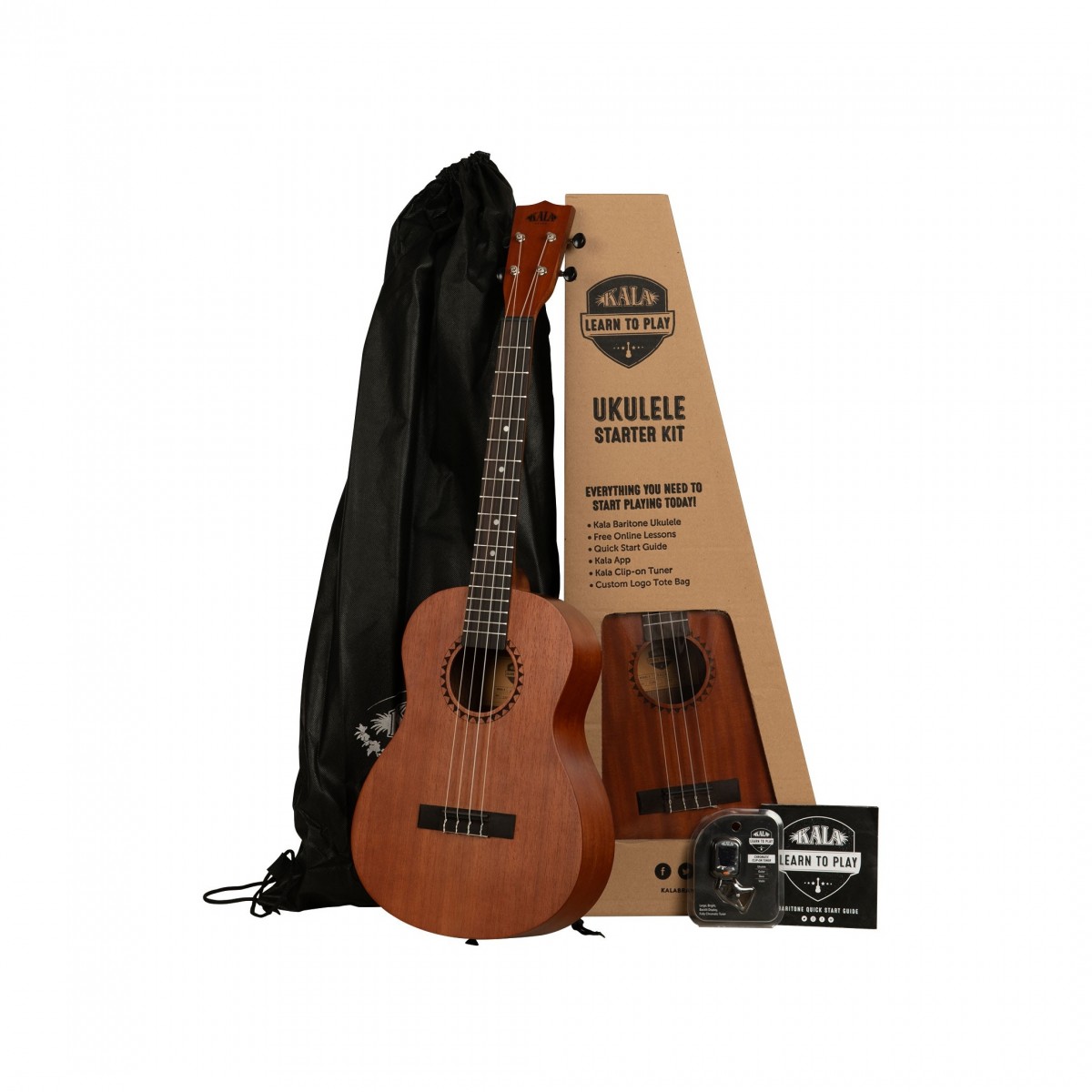 Kala Learn To Play Ukulele Starter Kit, Baritone