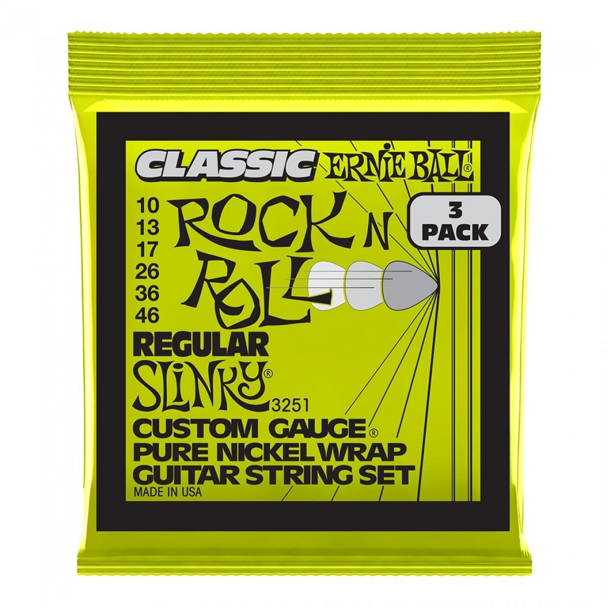 Ernie Classic Pure Nickel Regular Slinky 10-46 (3 Set Pack)