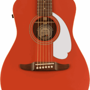 Fender Malibu Player Walnut Fingerboard White Pickguard Fiesta Red