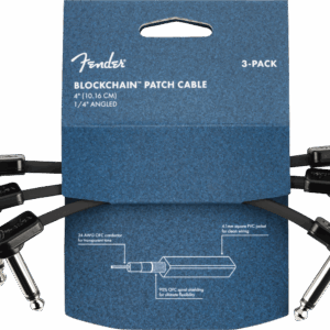 Fender Blockchain 4in Patch Cable 3-Pack Angle/Angle