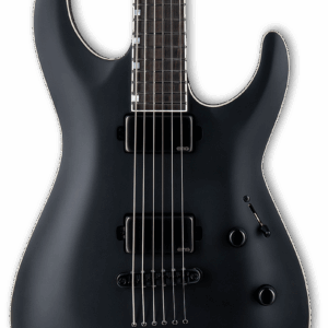 ESP LTD Deluxe MH-1000 Baritone Electric Guitar in Black Satin