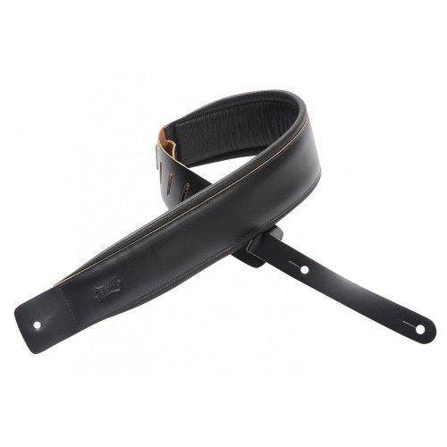 Levy DM1PDBLK Leather Padded Strap Black