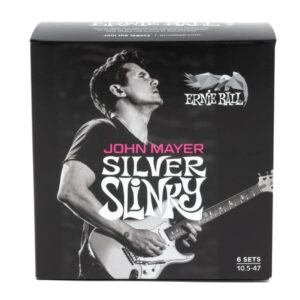 Ernie Ball John Mayer Silver Slinky Electric Guitar Strings 10.5-47 6 pack