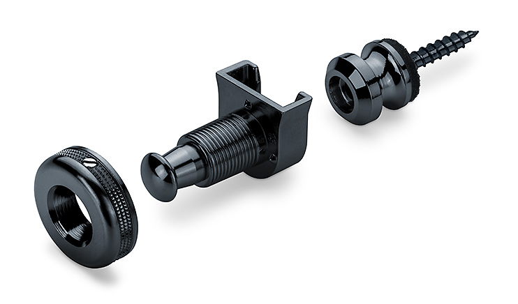 Schaller Guitar S-Lock Pair Black Chrome Strap Locks